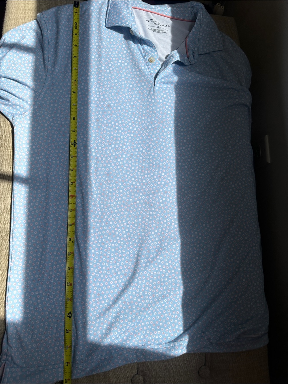 Peter Millar Light Blue Micro-Print Polo - Picture 7 of 7
